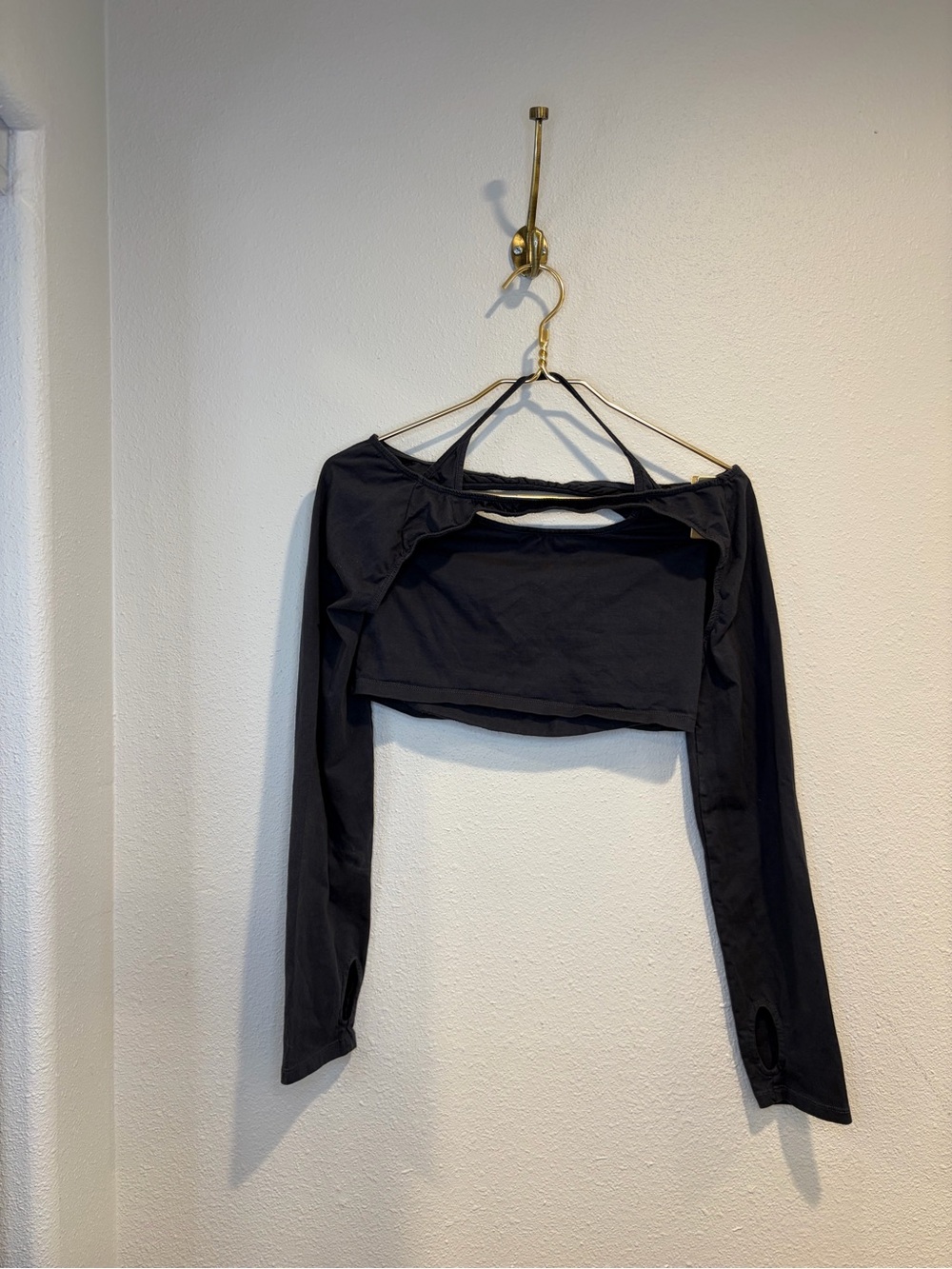 2 Piece Motel Rocks Black Long-Sleeve Crop Top